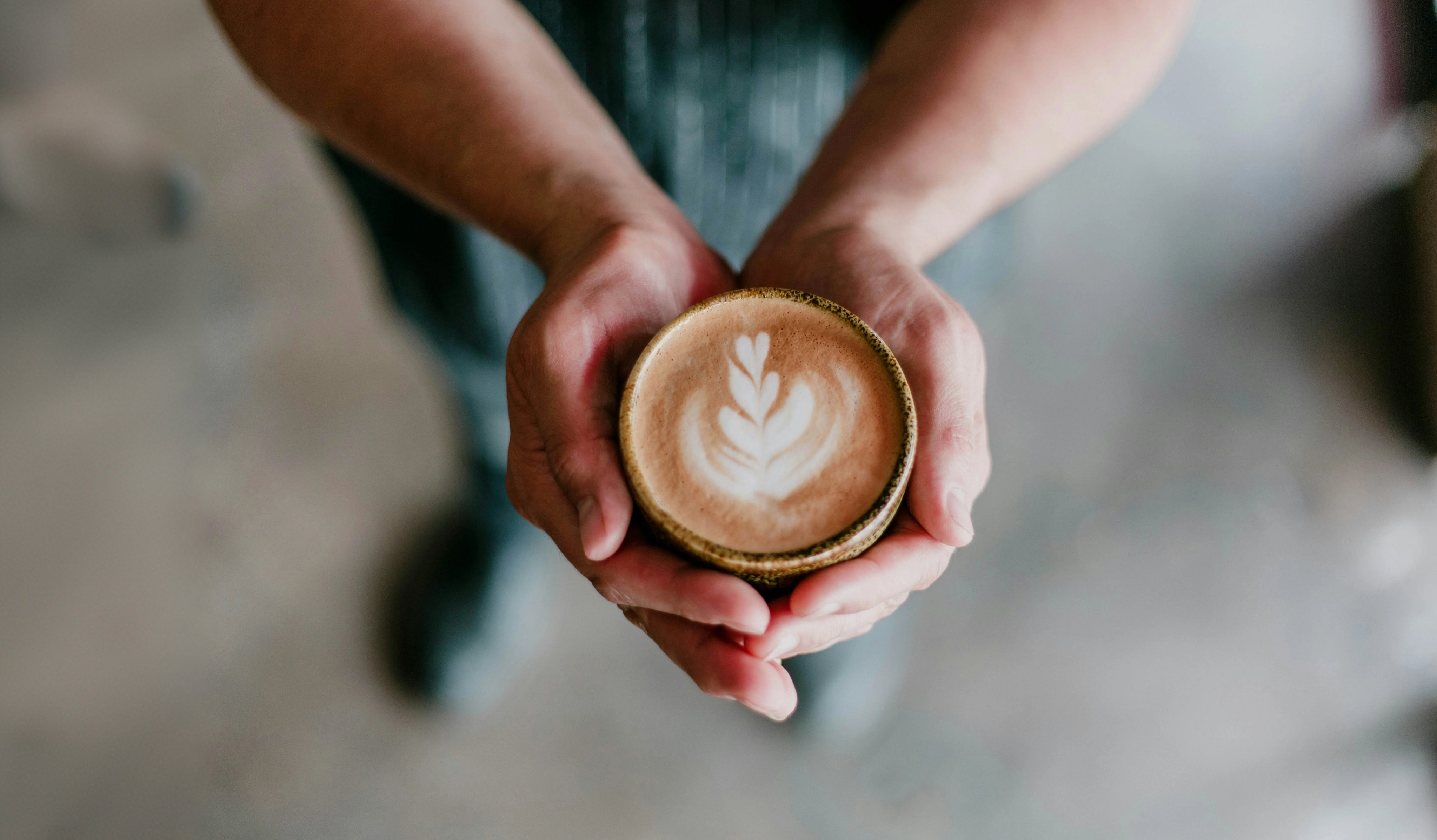 Latte art viewed from above