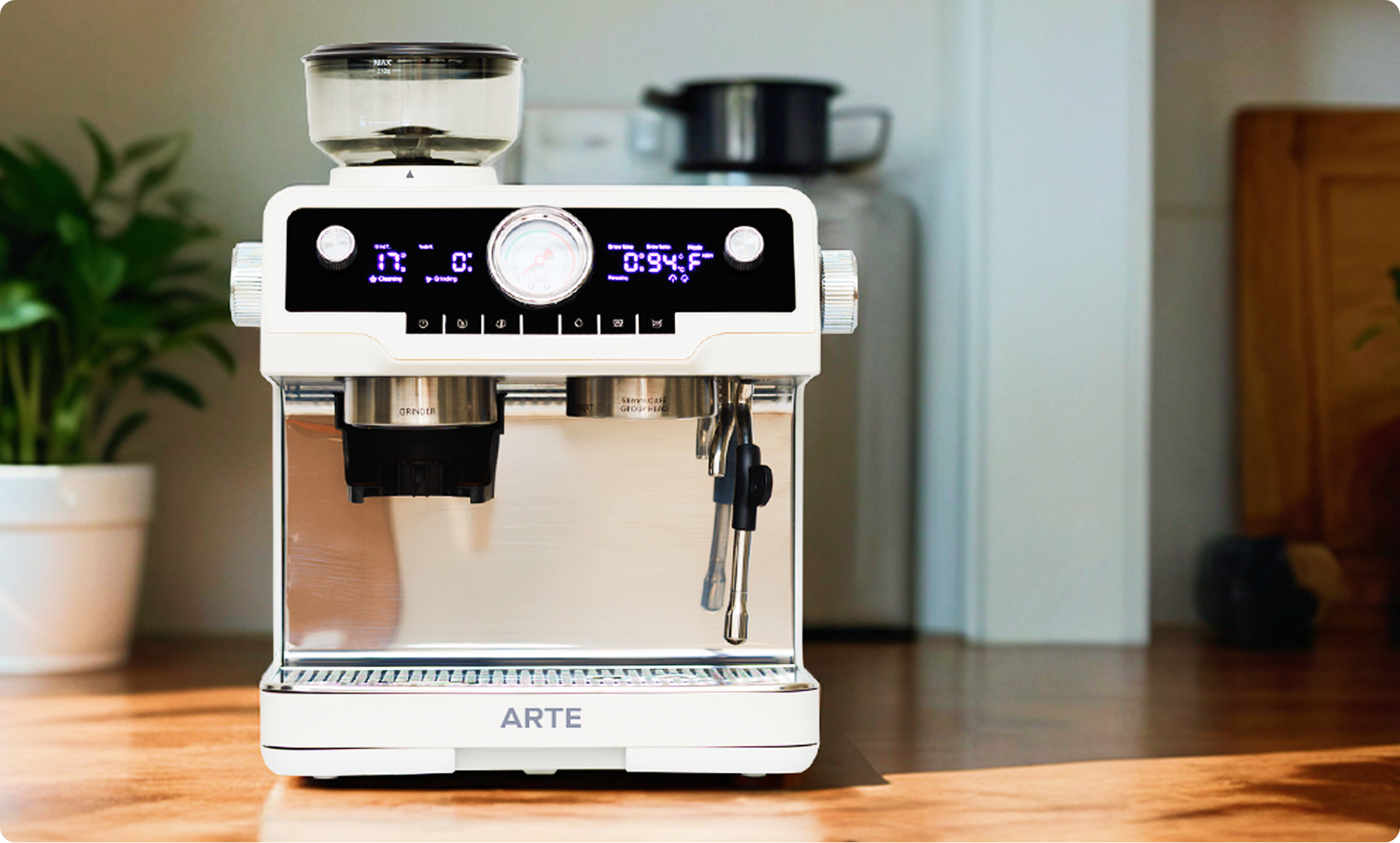 ARTE espresso machine on a kitchen bench