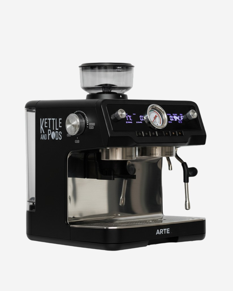 Black ARTE espresso machine with water tank